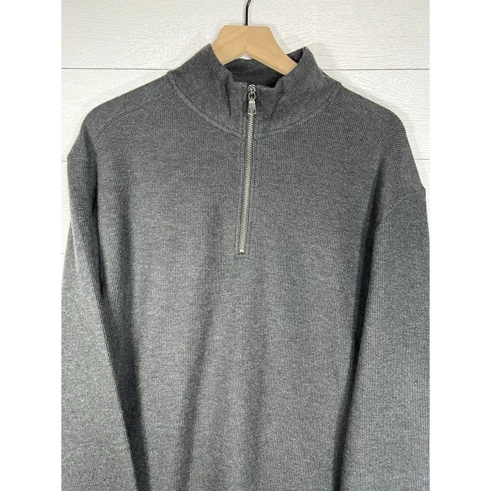 Banana Republic XL Quarter Zip Zipper Pullover Sweater Gray Comfortable Casual